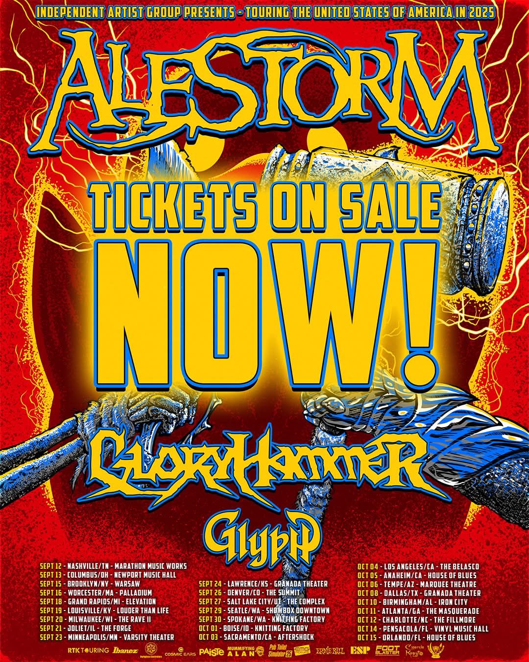 Glyph Alestorm Fall Tour Poster